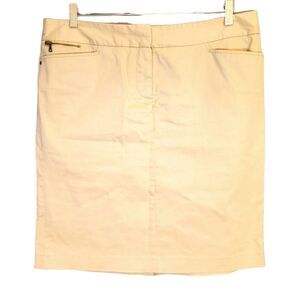 Jones New York Skirt Cargo Khaki Cream‎ Cotton Short Straight Stretch Pockets 14